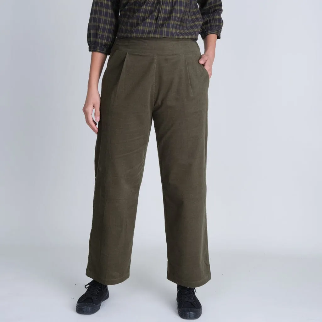 Carine Cotton Courduroy Day Trousers | Green