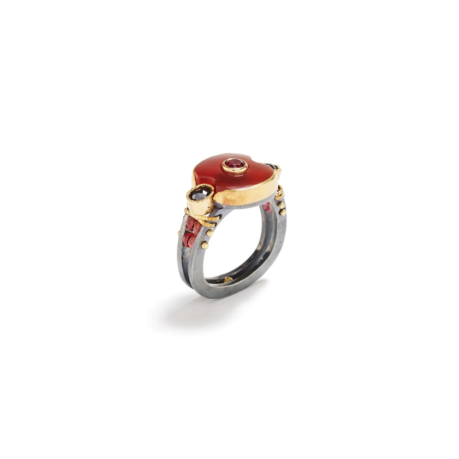 Carnelian & Spinel Ring