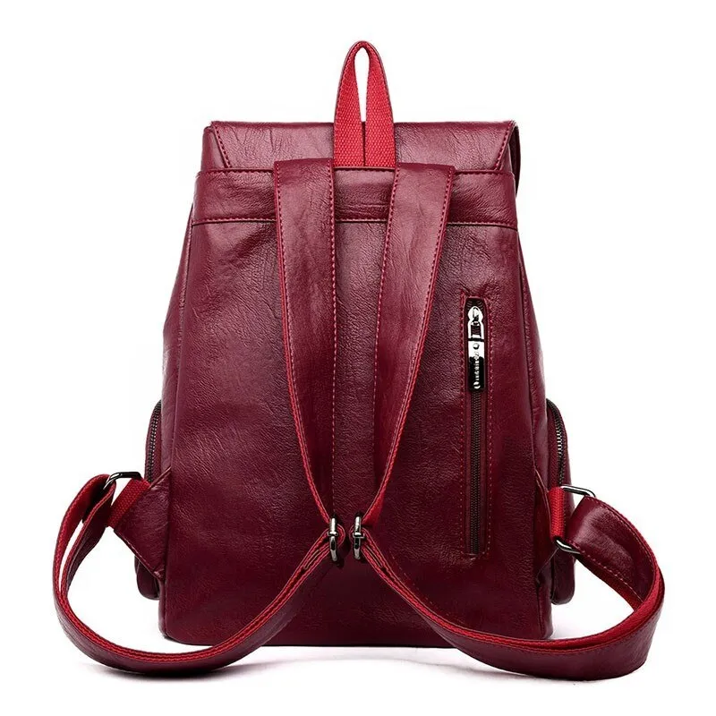 Casual Leather School Bag and Travel Backpack