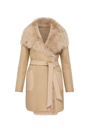 Chelsea Slouch Shearling Coat Biscuit Shearling