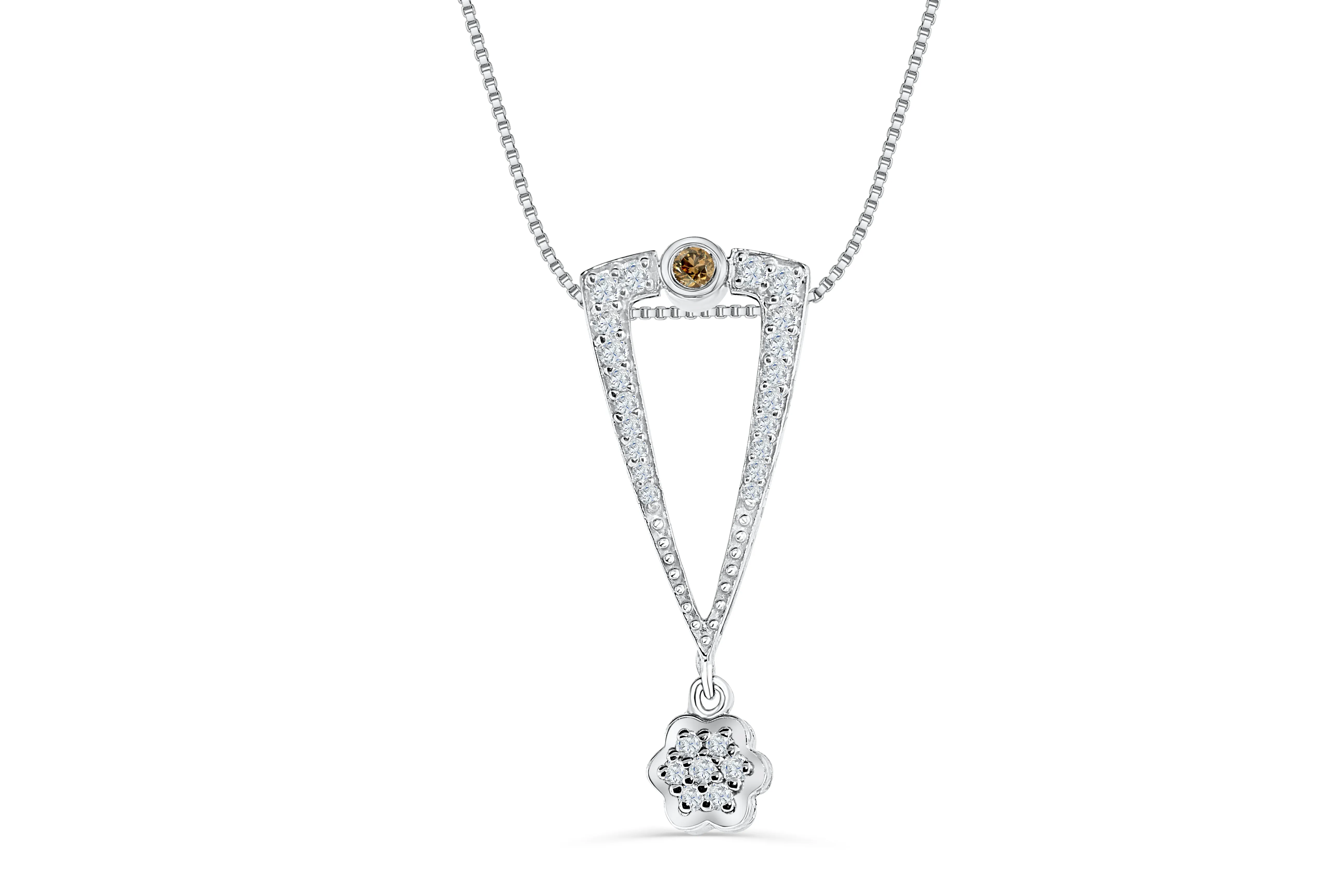 Chocolate Diamond Pendant 0.47 CT TW 14K White Gold DPEN050