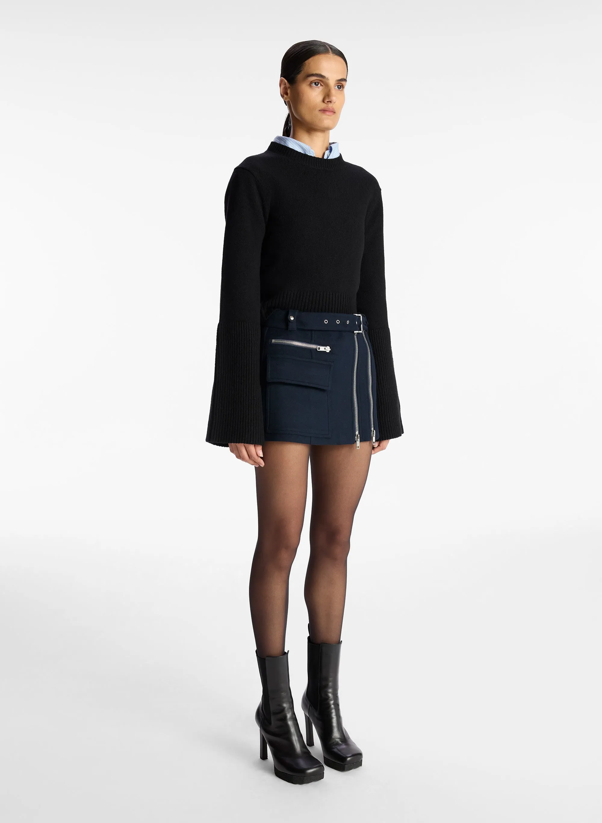 Christian Wool Mini Skirt