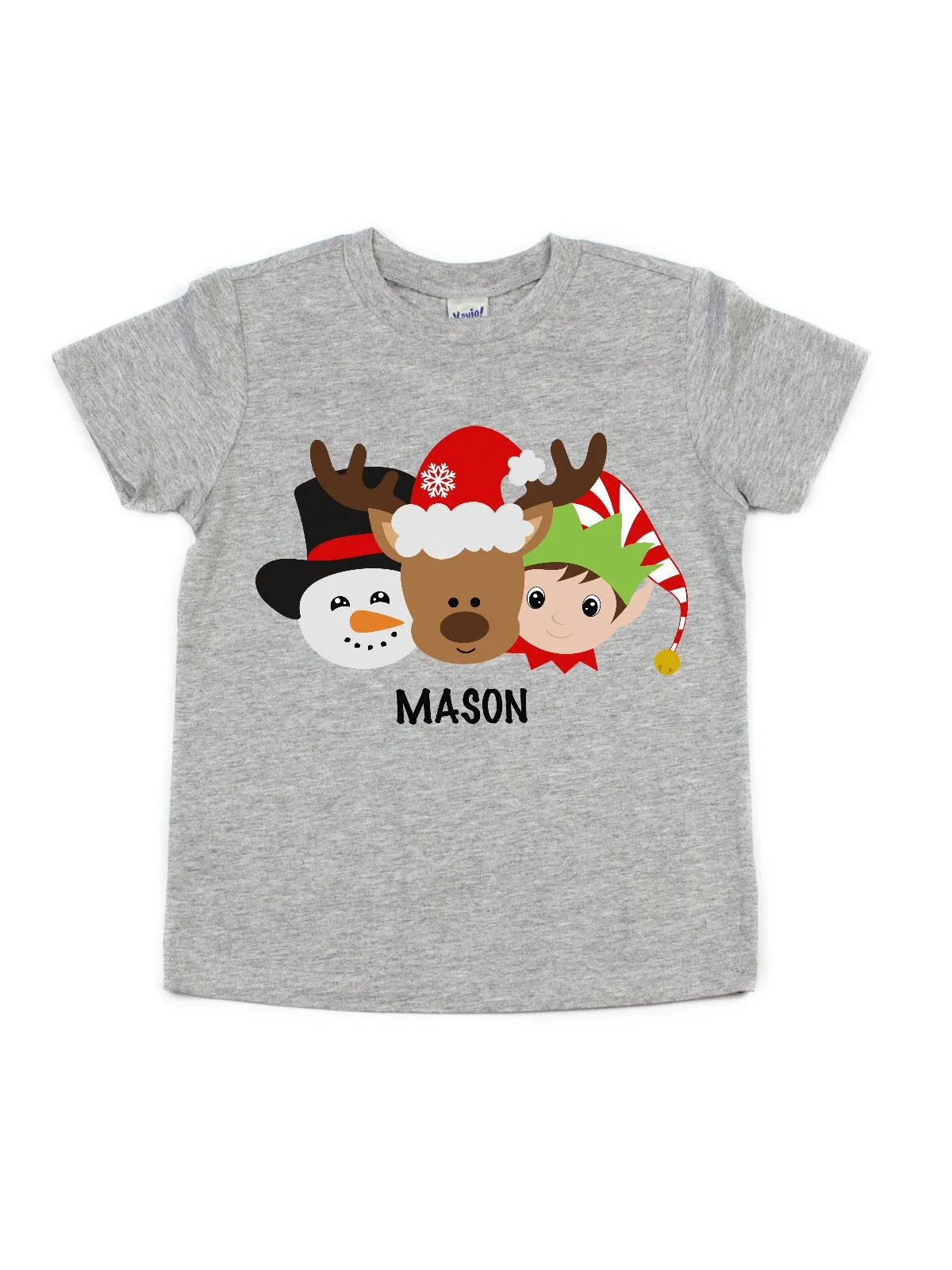 Christmas Friends - Snowman, Reindeer, Elf Personalized Kids Shirt