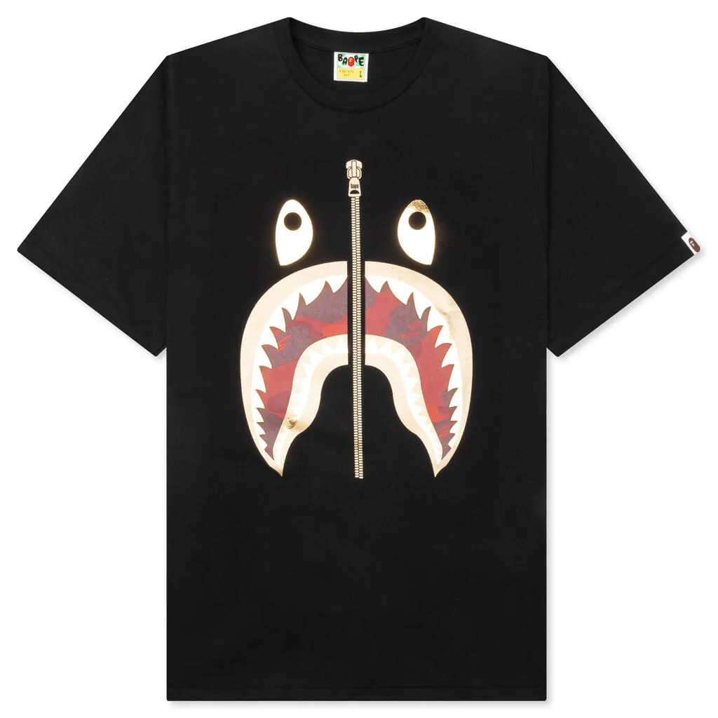 Color Camo Shark Tee - Black/Red