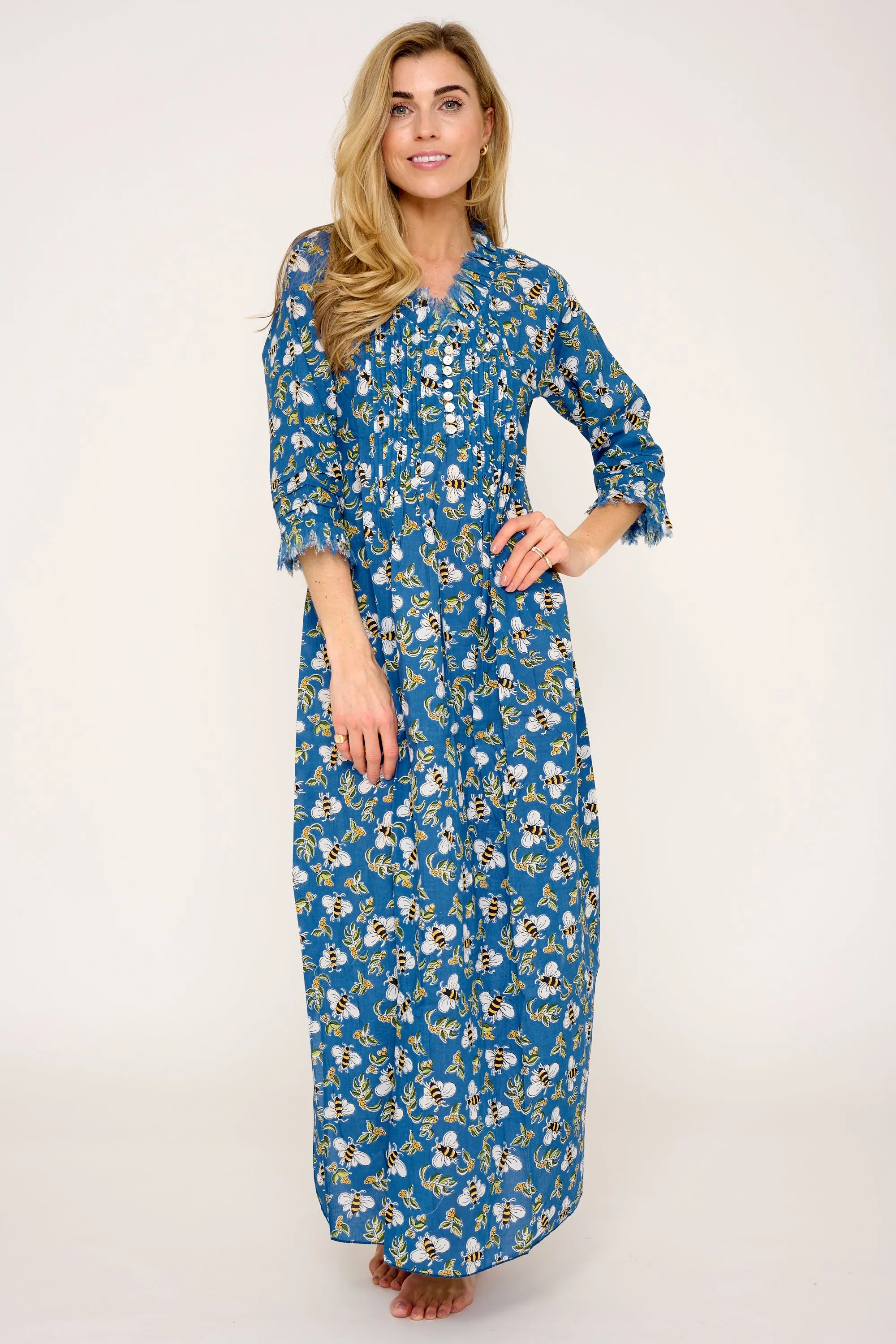 Cotton Annabel Maxi Dress in Royal Blue Busy Bee