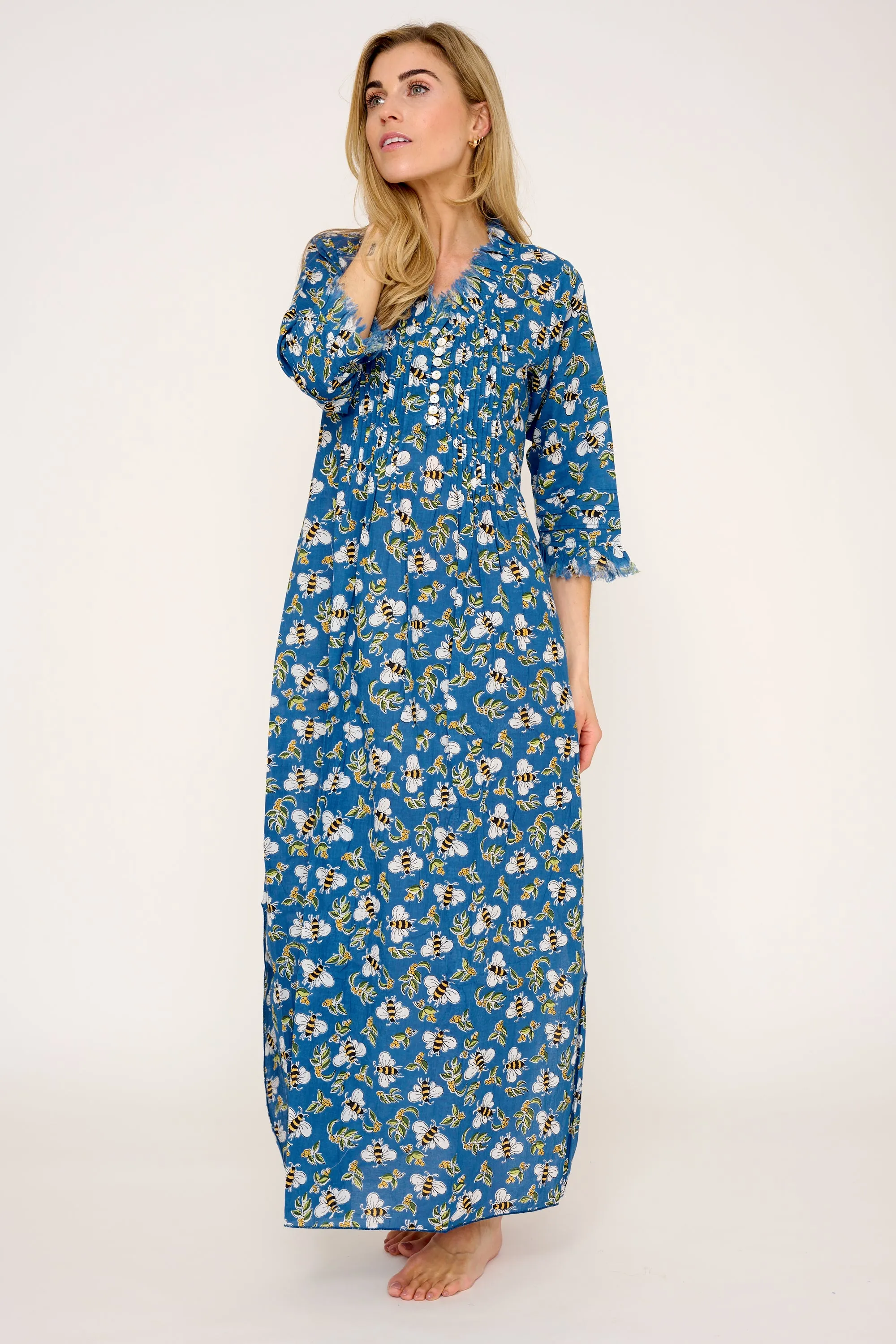 Cotton Annabel Maxi Dress in Royal Blue Busy Bee