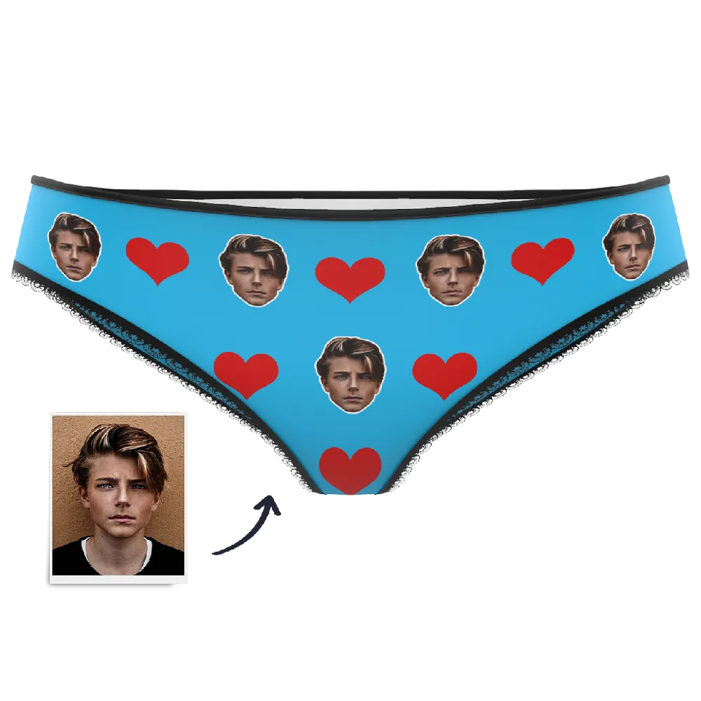 Couple Women's Custom Face Heart Panties