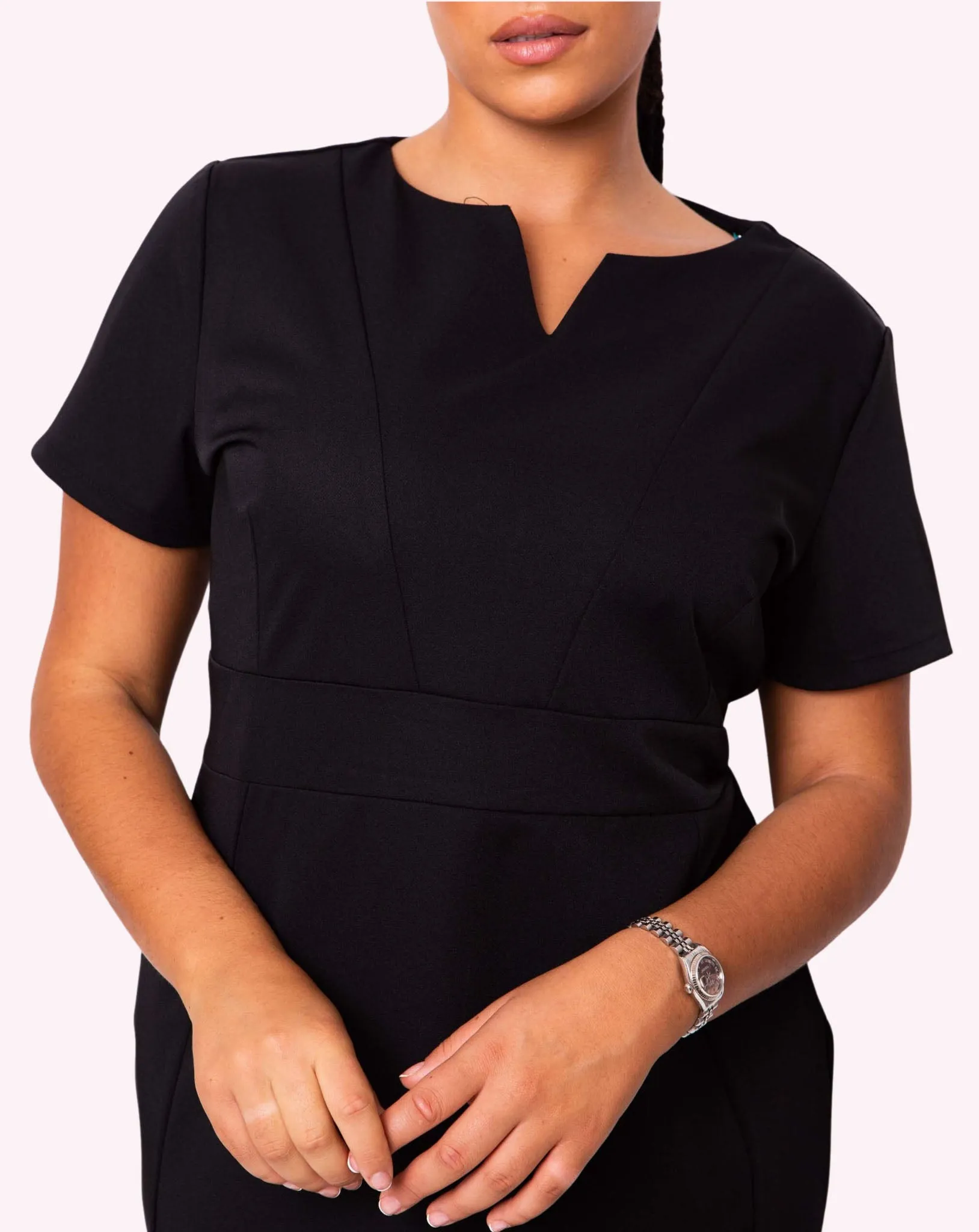 Couture V-Neck Work Dress