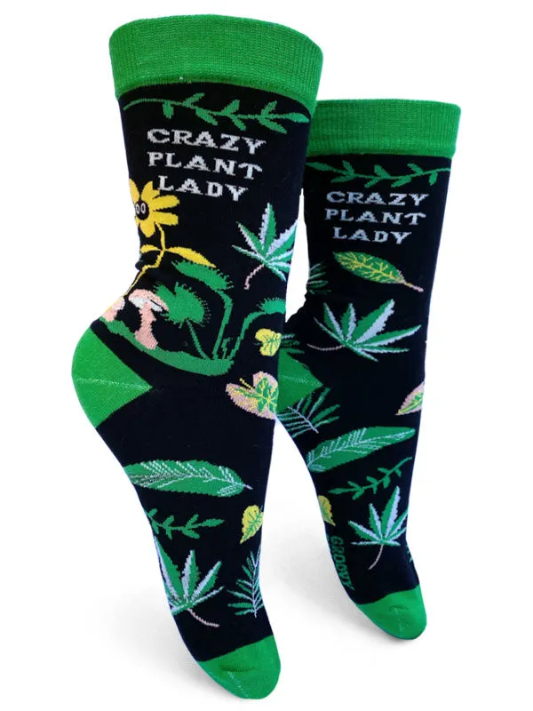 Crazy Plant Lady Womens Crew Socks