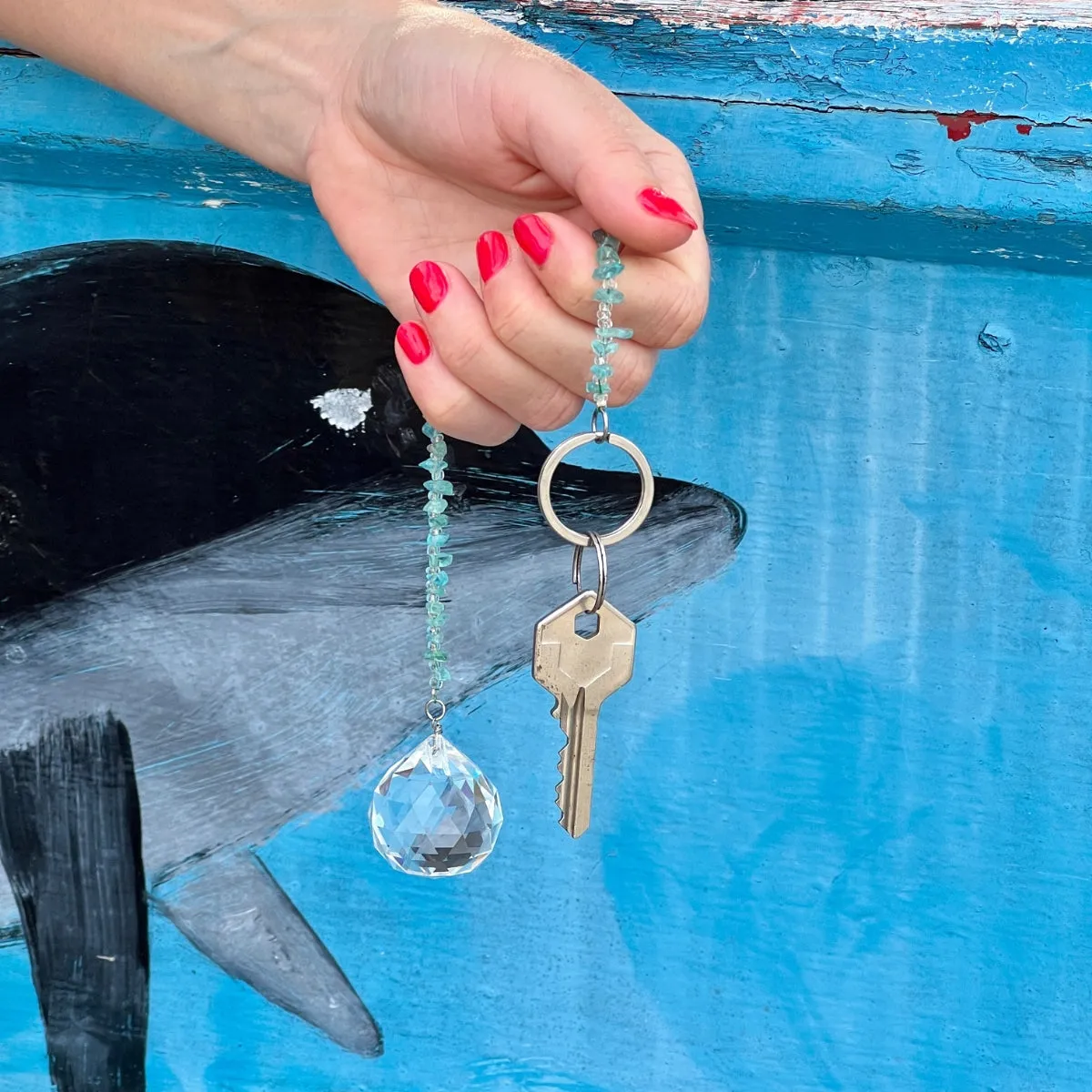 Crystal Sun Catcher - Rainbow Maker Apatite Keychain