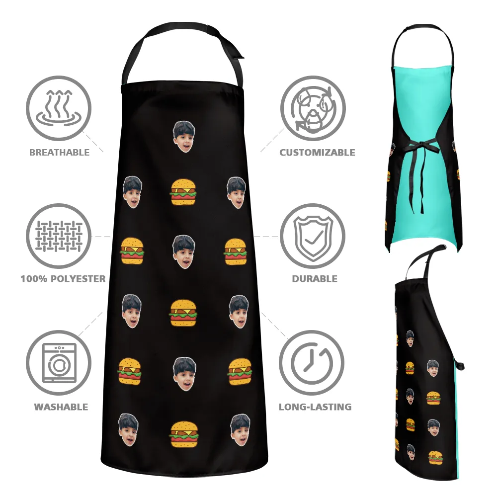 Custom Face Apron Cartoom Photo Apron - Hamburg