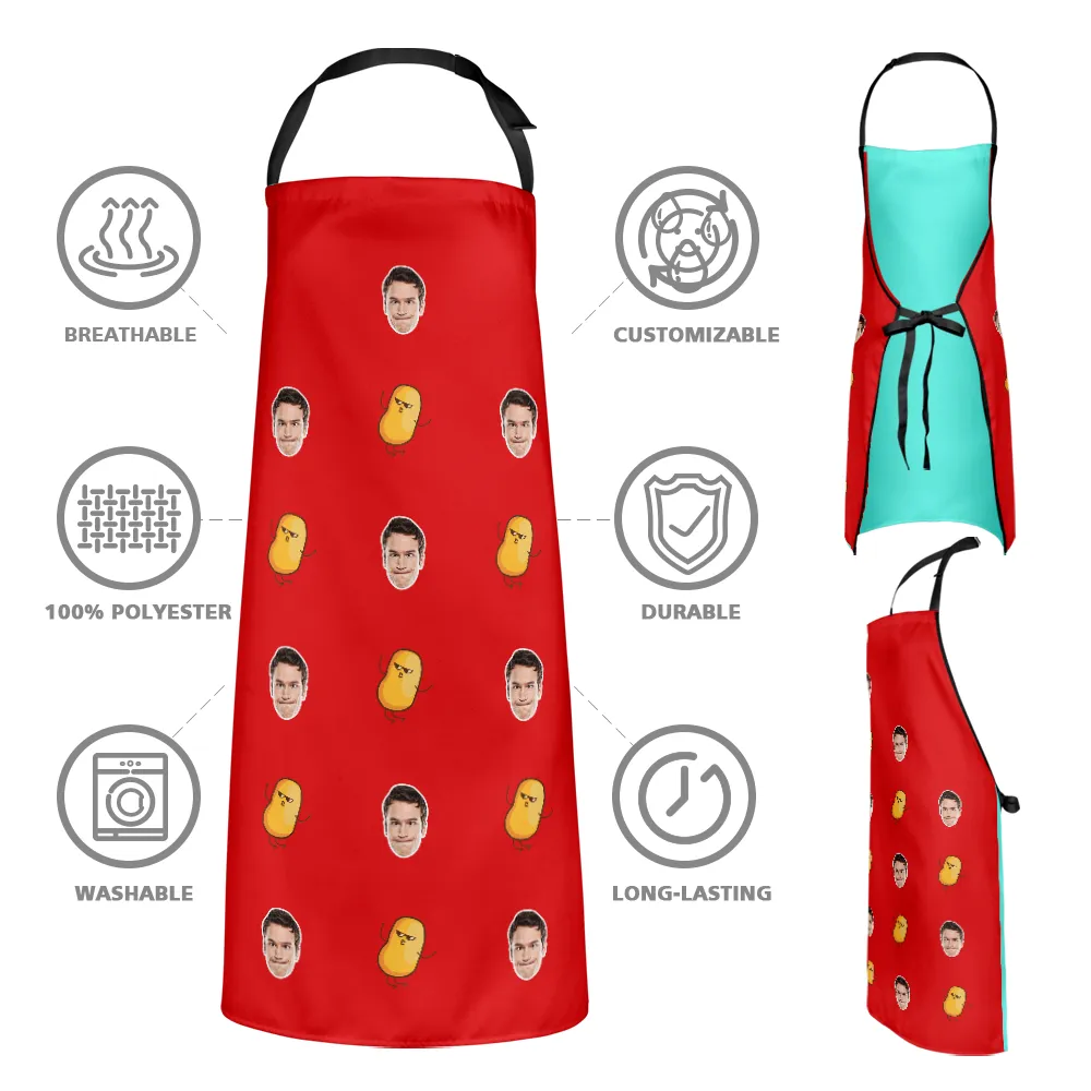 Custom Face Apron Cartoom Photo Apron - Potato