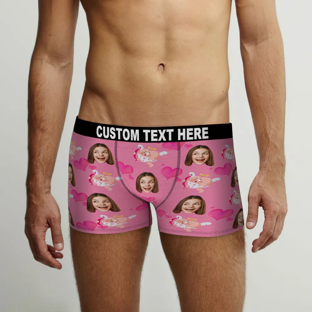 Custom Face Boxer Briefs Launch with Love Personalised Funny Valentine's Day Gift for Him