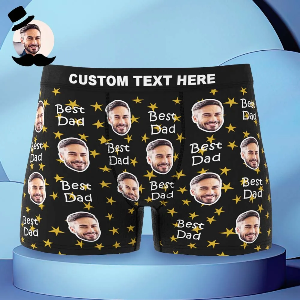 Custom Face Boxers Briefs Personalised Men's Shorts With Photo - For Best Dad