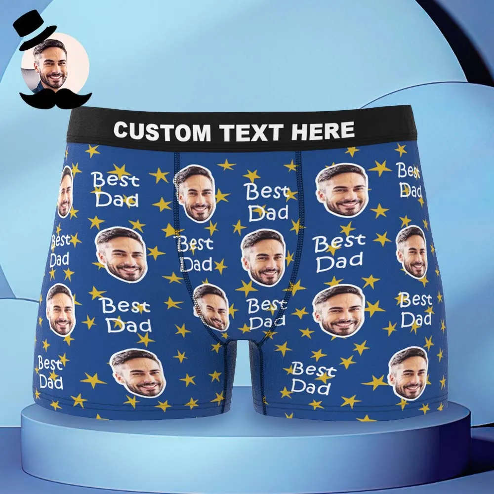 Custom Face Boxers Briefs Personalised Men's Shorts With Photo - For Best Dad