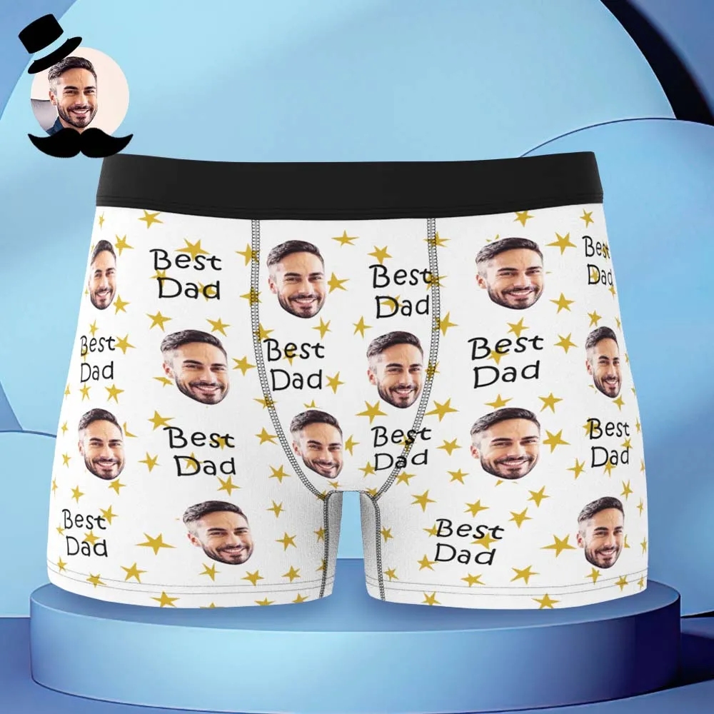 Custom Face Boxers Briefs Personalised Men's Shorts With Photo - For Best Dad