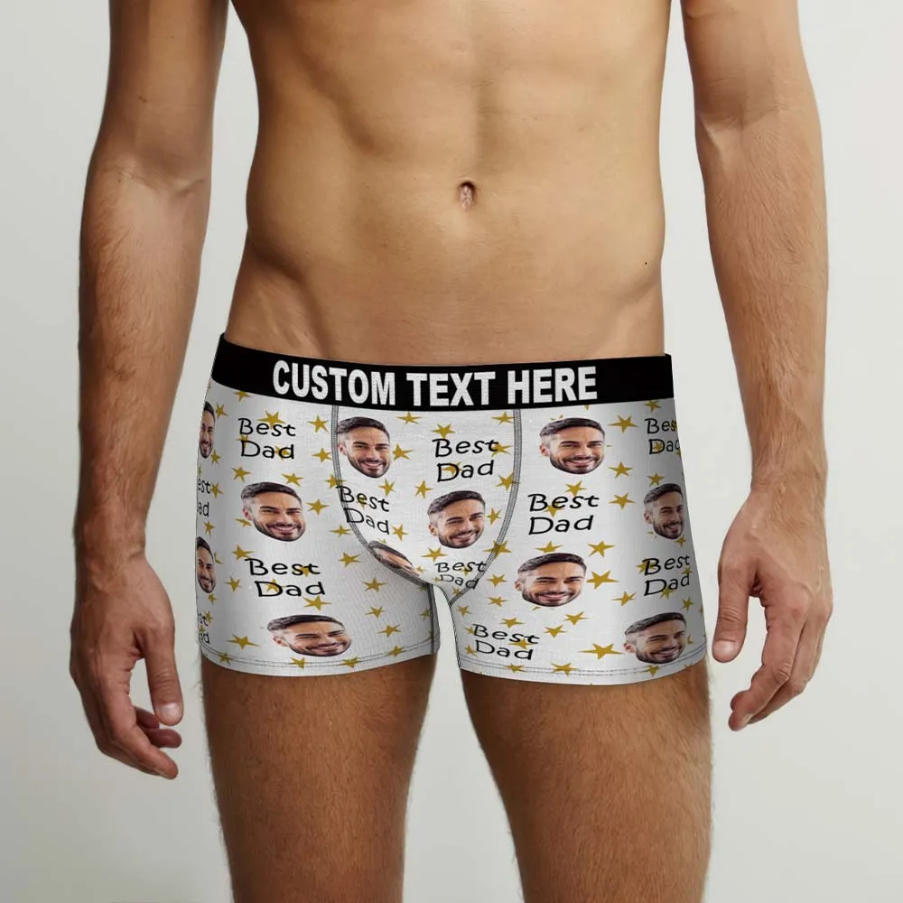 Custom Face Boxers Briefs Personalised Men's Shorts With Photo - For Best Dad