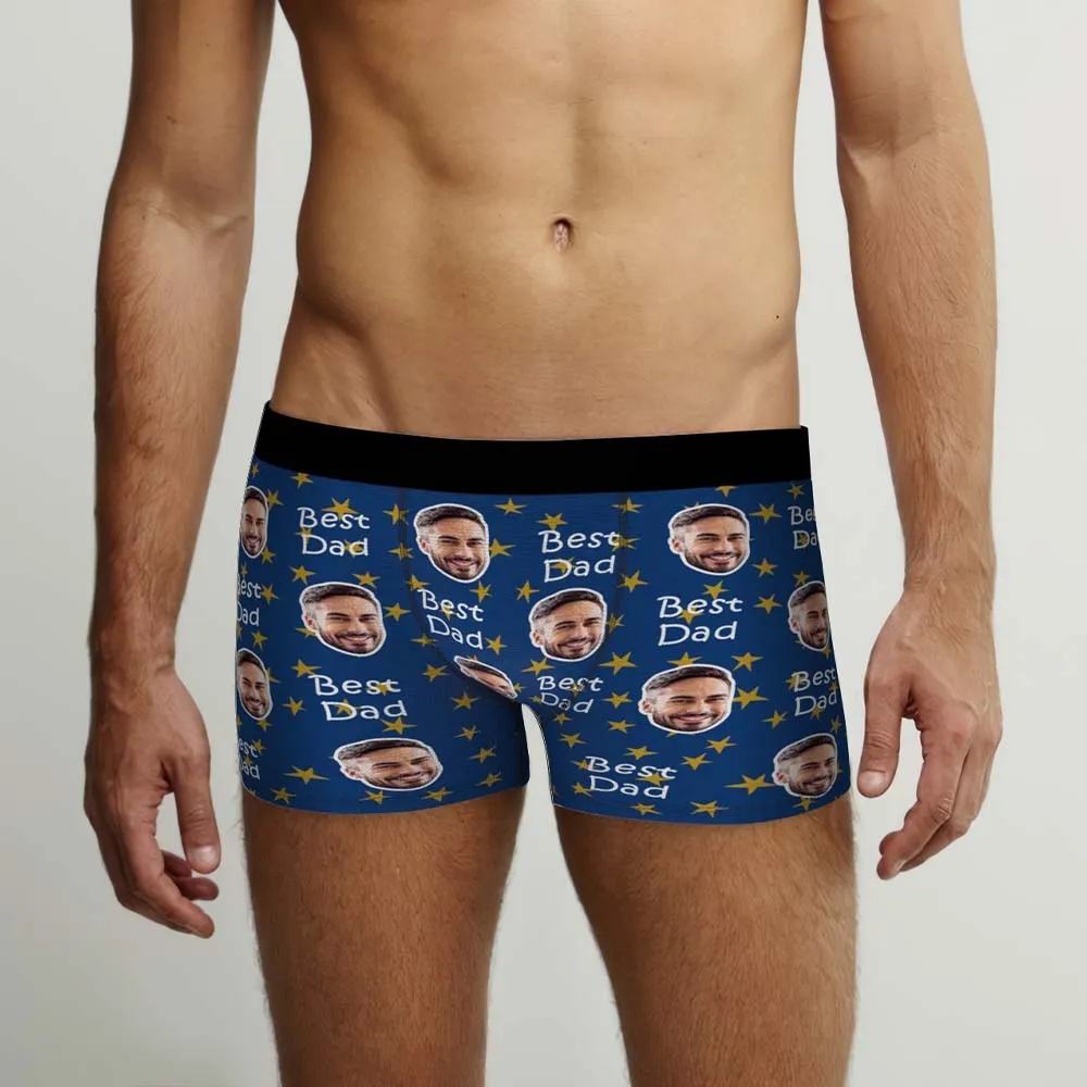 Custom Face Boxers Briefs Personalised Men's Shorts With Photo - For Best Dad