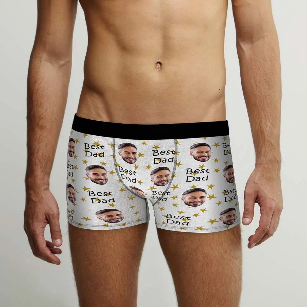 Custom Face Boxers Briefs Personalised Men's Shorts With Photo - For Best Dad