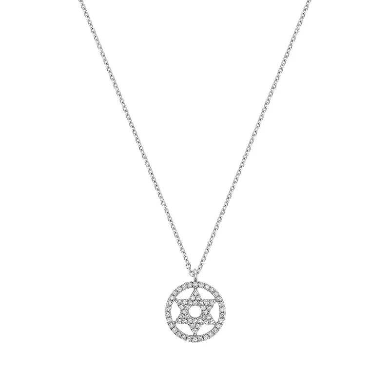 Cut-Out Diamond Star of David Necklace