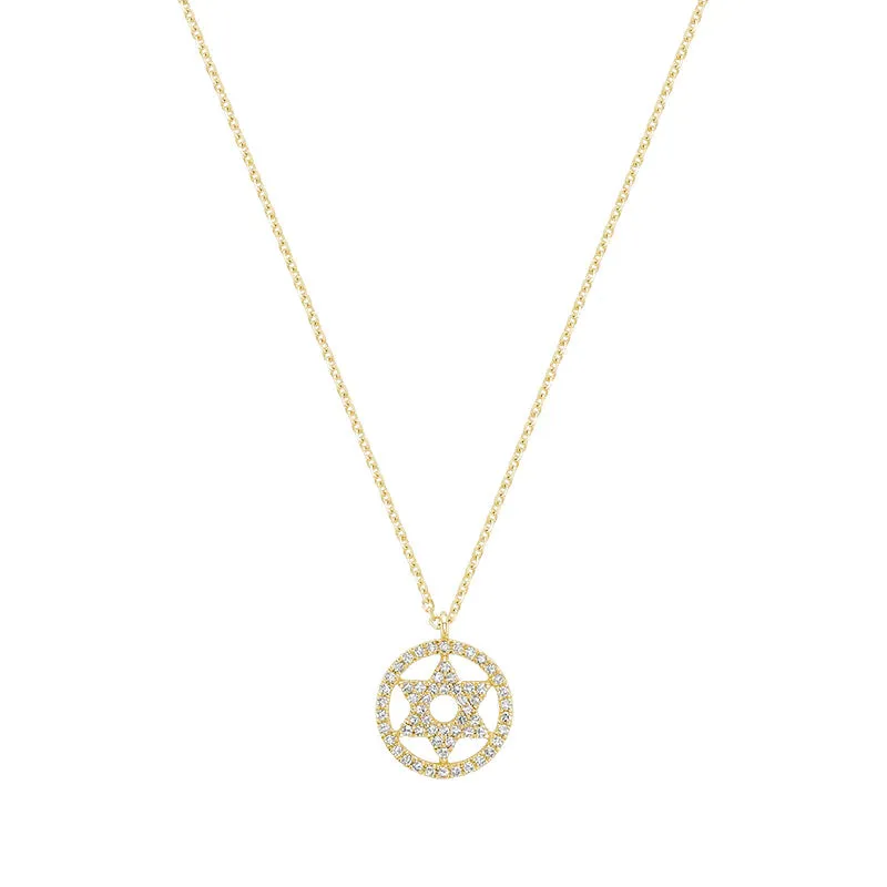 Cut-Out Diamond Star of David Necklace