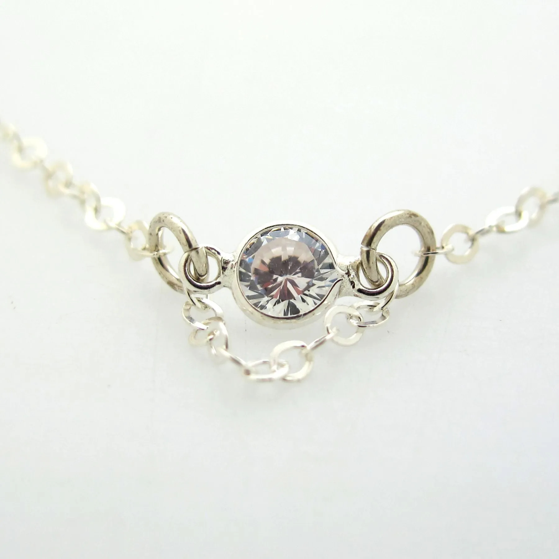 CZ Sterling Silver Choker Necklace