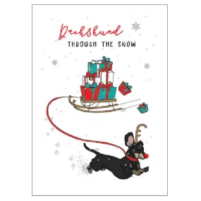 Dachshund Through the Snow Christmas Card