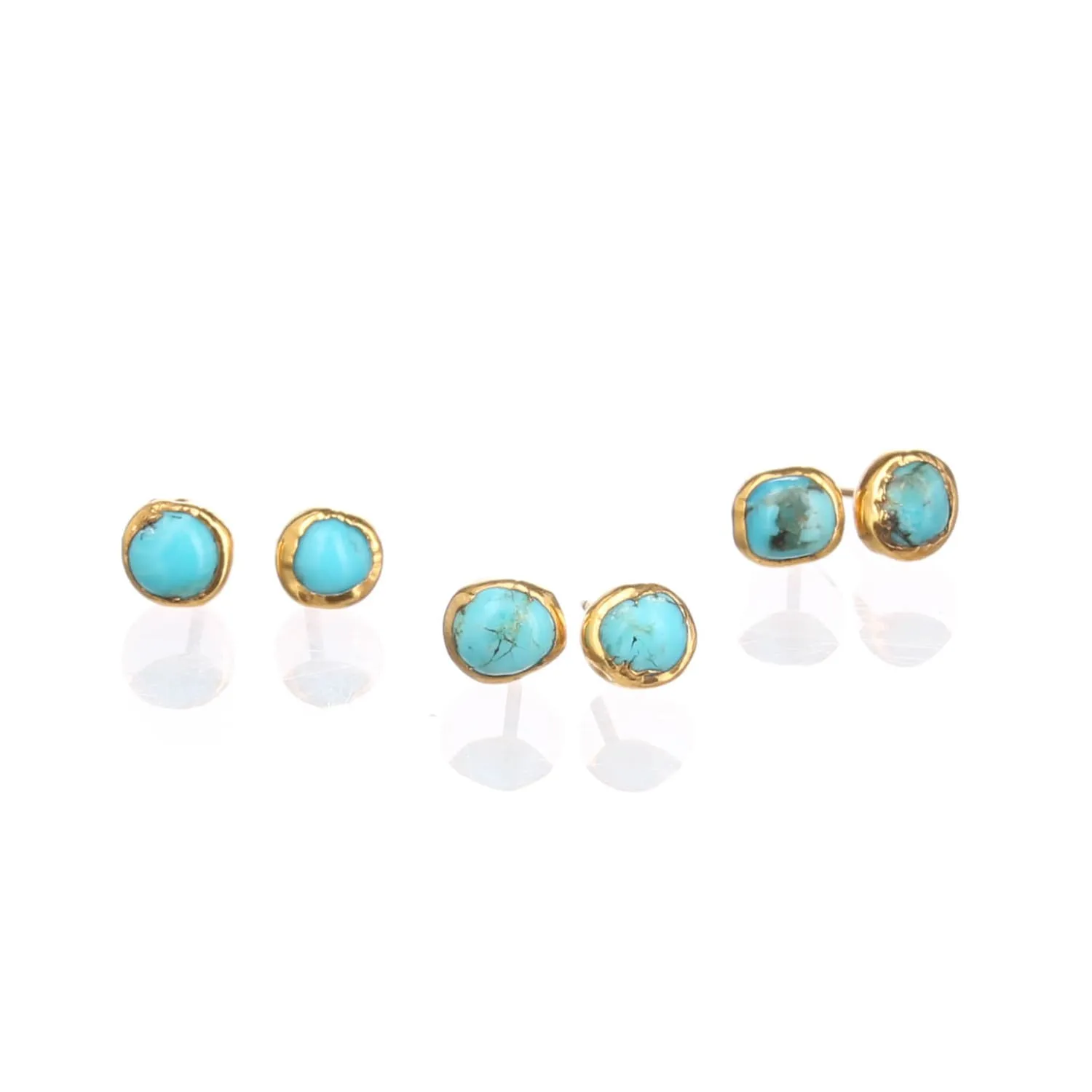 Dainty Raw Turquoise Stud Earrings