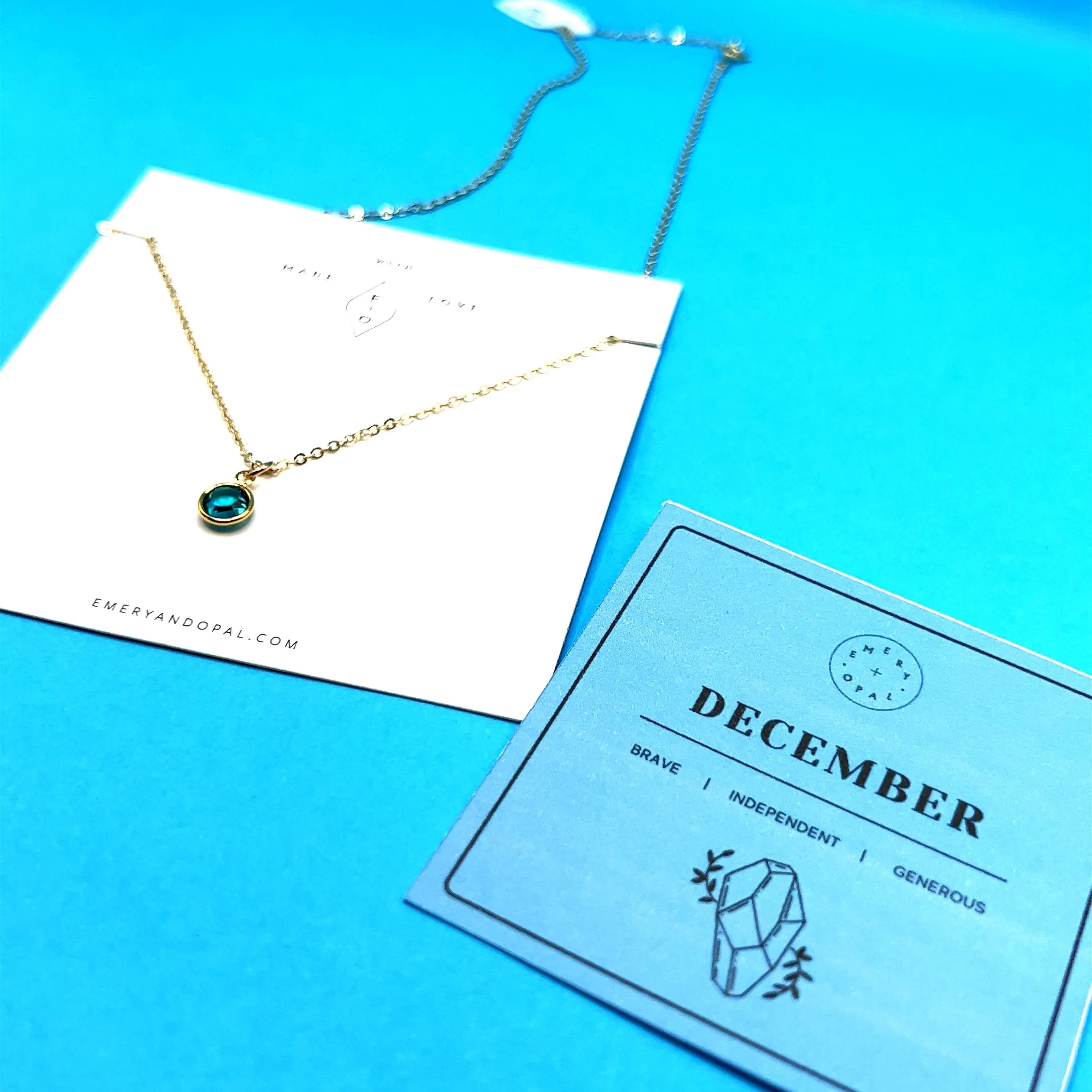 December Swarovski Birthstone Necklace - 14k Gold-Filled