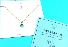 December Swarovski Birthstone Necklace - 14k Gold-Filled