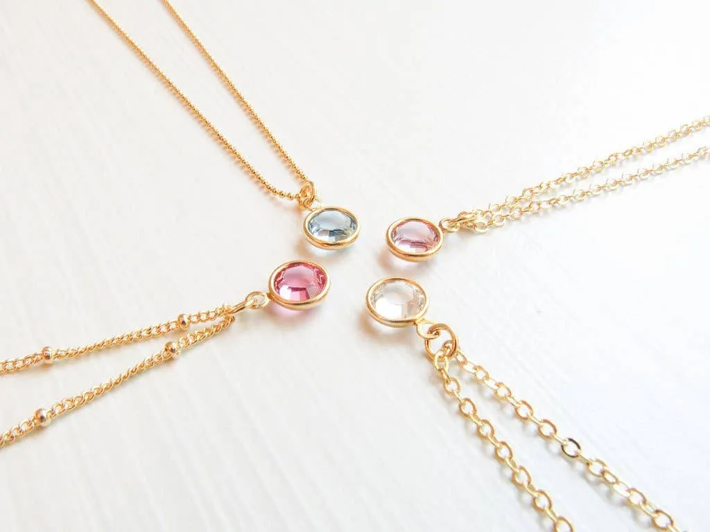 December Swarovski Birthstone Necklace - 14k Gold-Filled