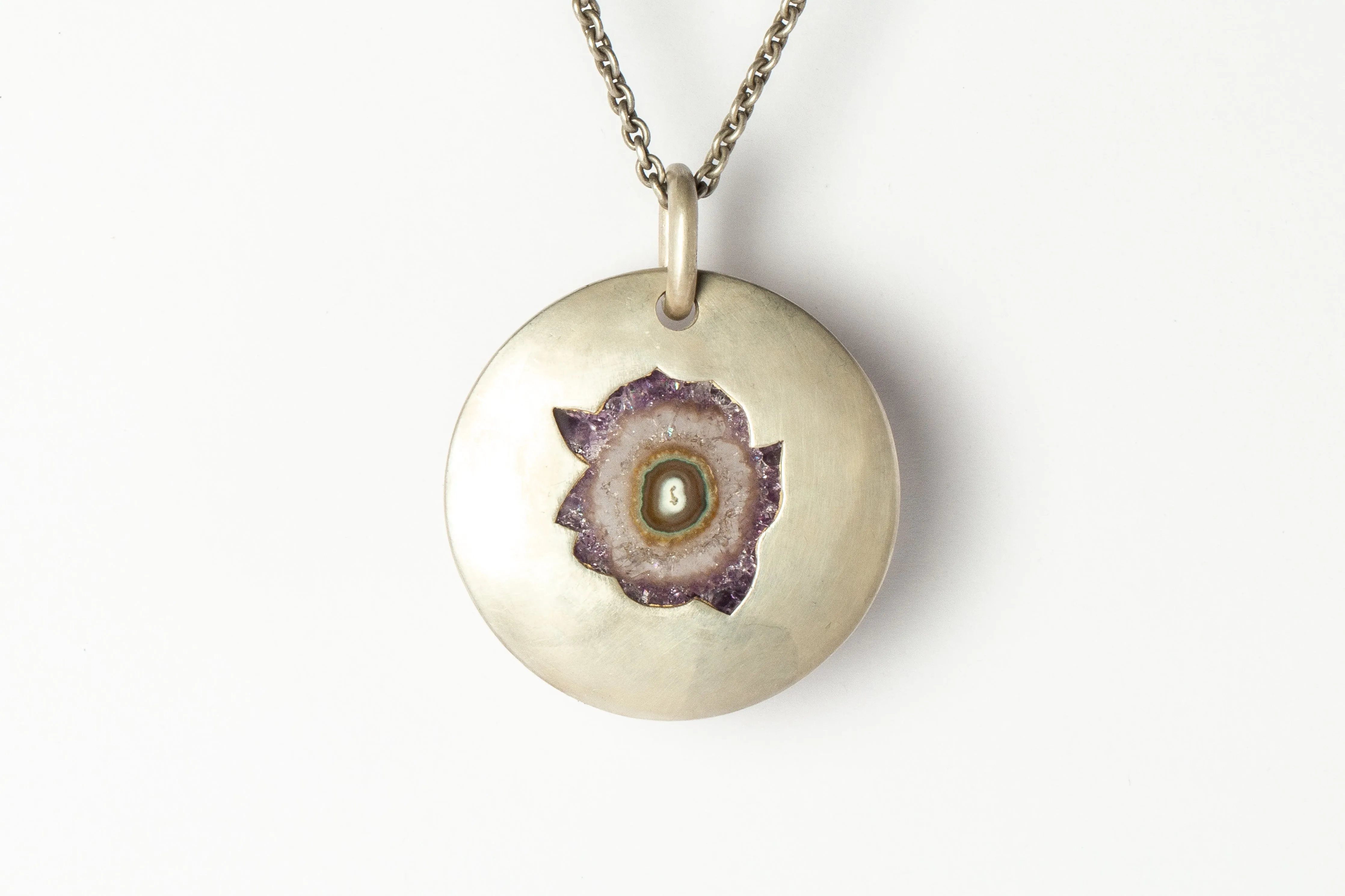 Disk Necklace (Amethyst Cross Section Stalactite, DA AMEC)