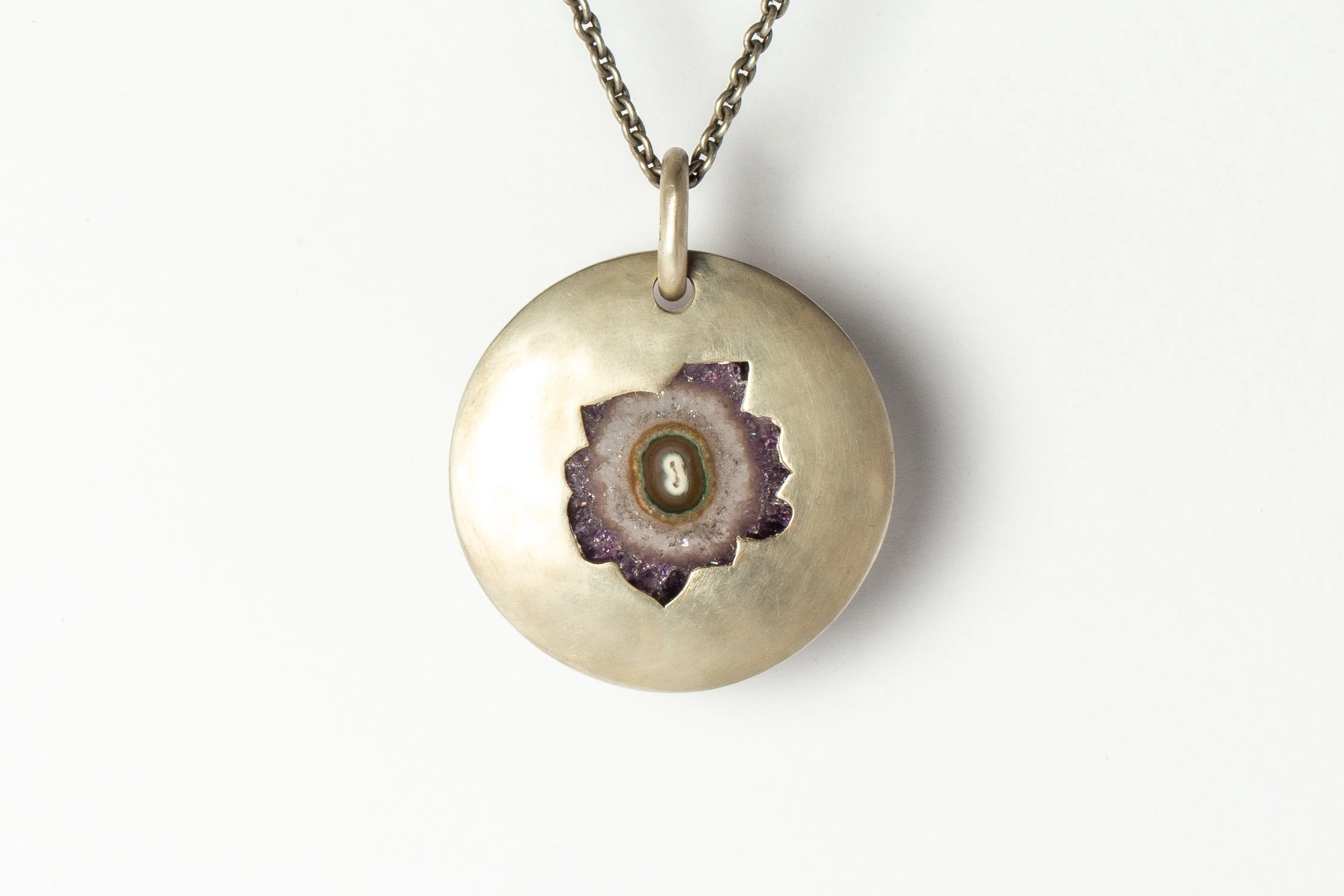 Disk Necklace (Amethyst Cross Section Stalactite, DA AMEC)