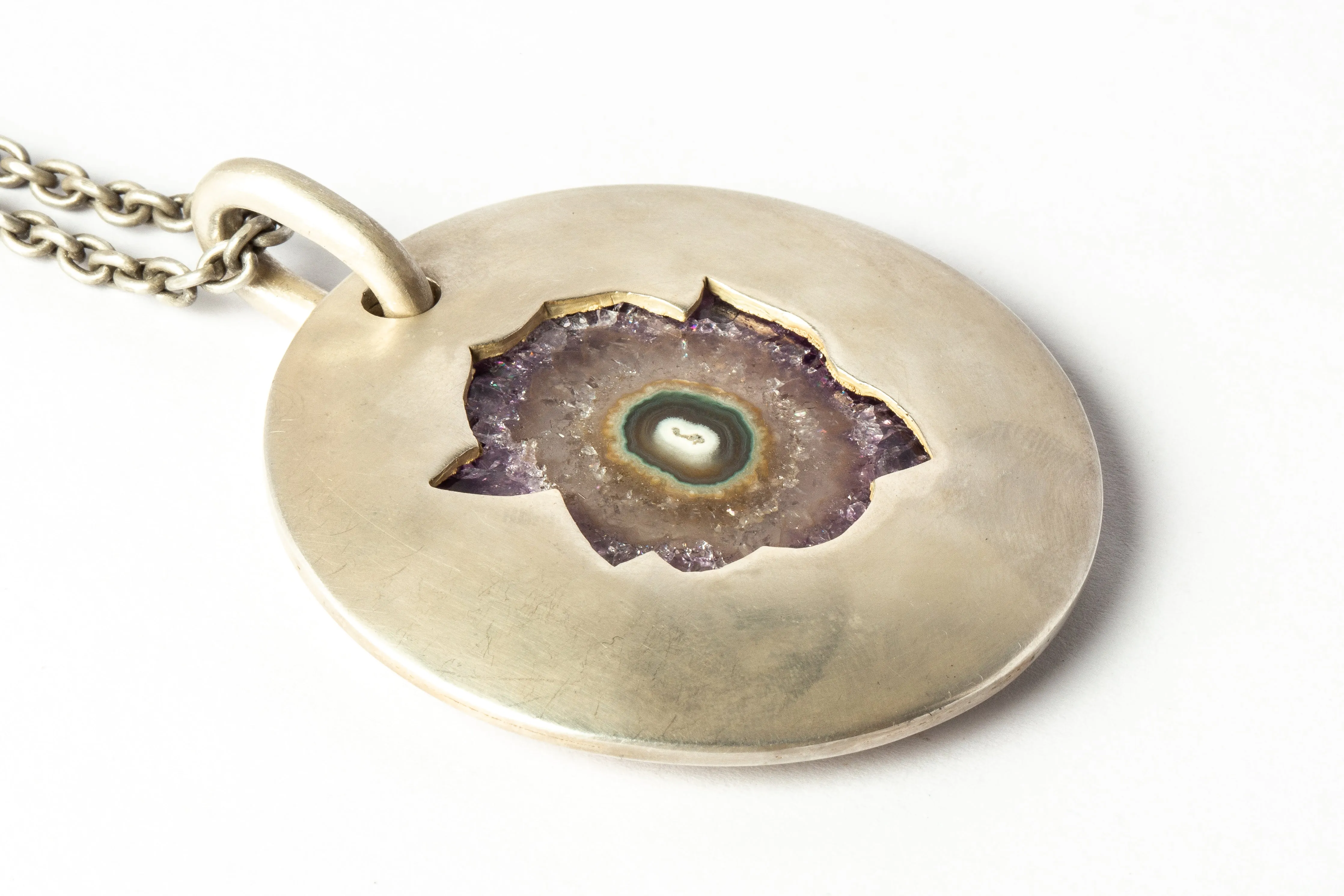 Disk Necklace (Amethyst Cross Section Stalactite, DA AMEC)