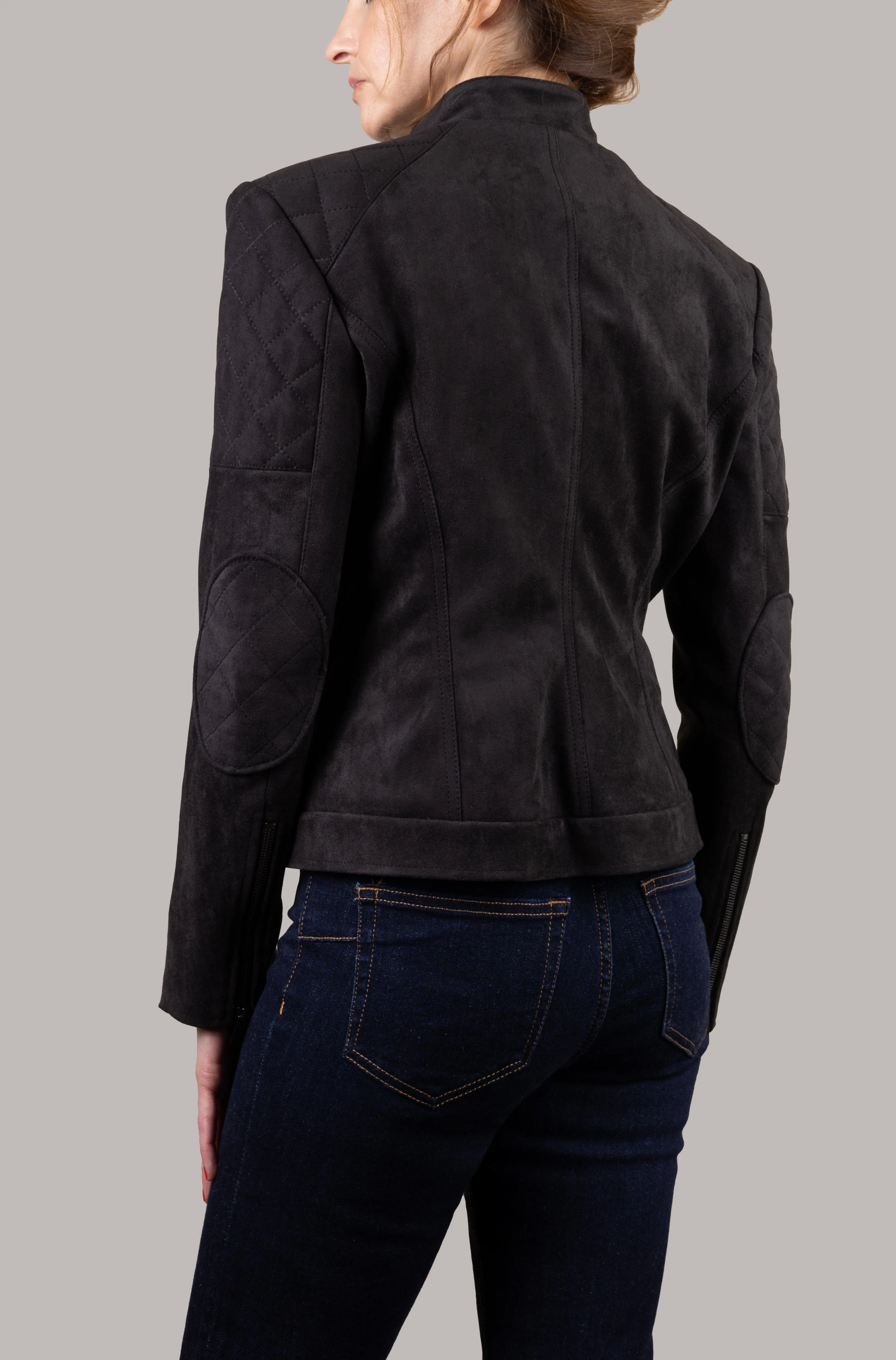 Diva Vegan Suede Jacket | Black