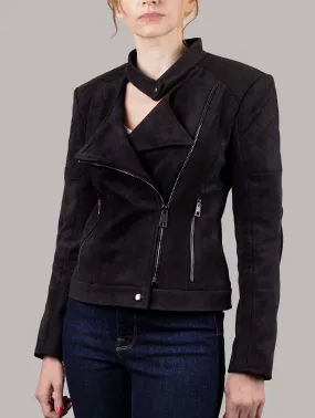 Diva Vegan Suede Jacket | Black