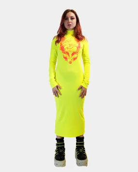 DRAGONITE LONG SLEEVE DRESS FLUO / YELLOW