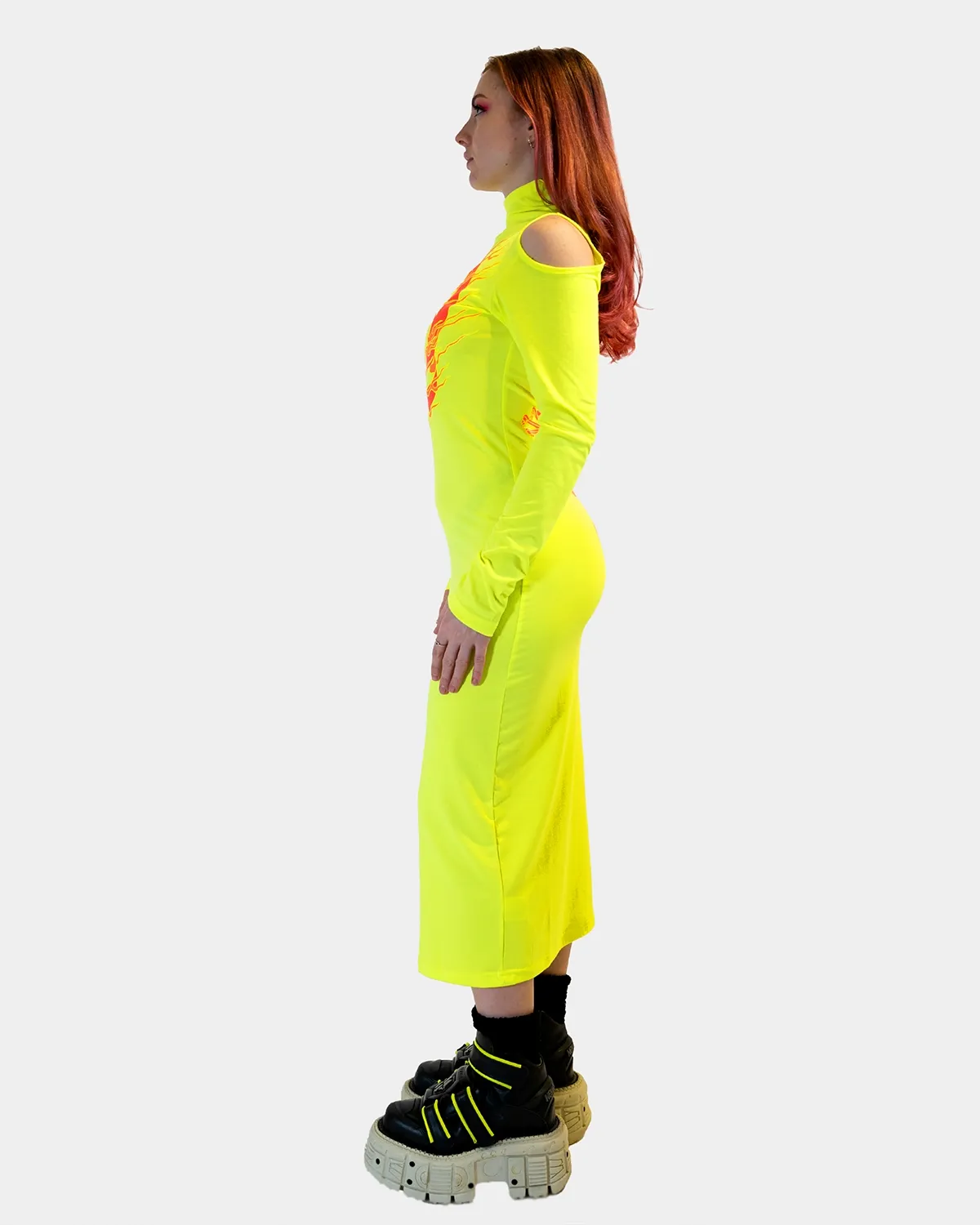 DRAGONITE LONG SLEEVE DRESS FLUO / YELLOW