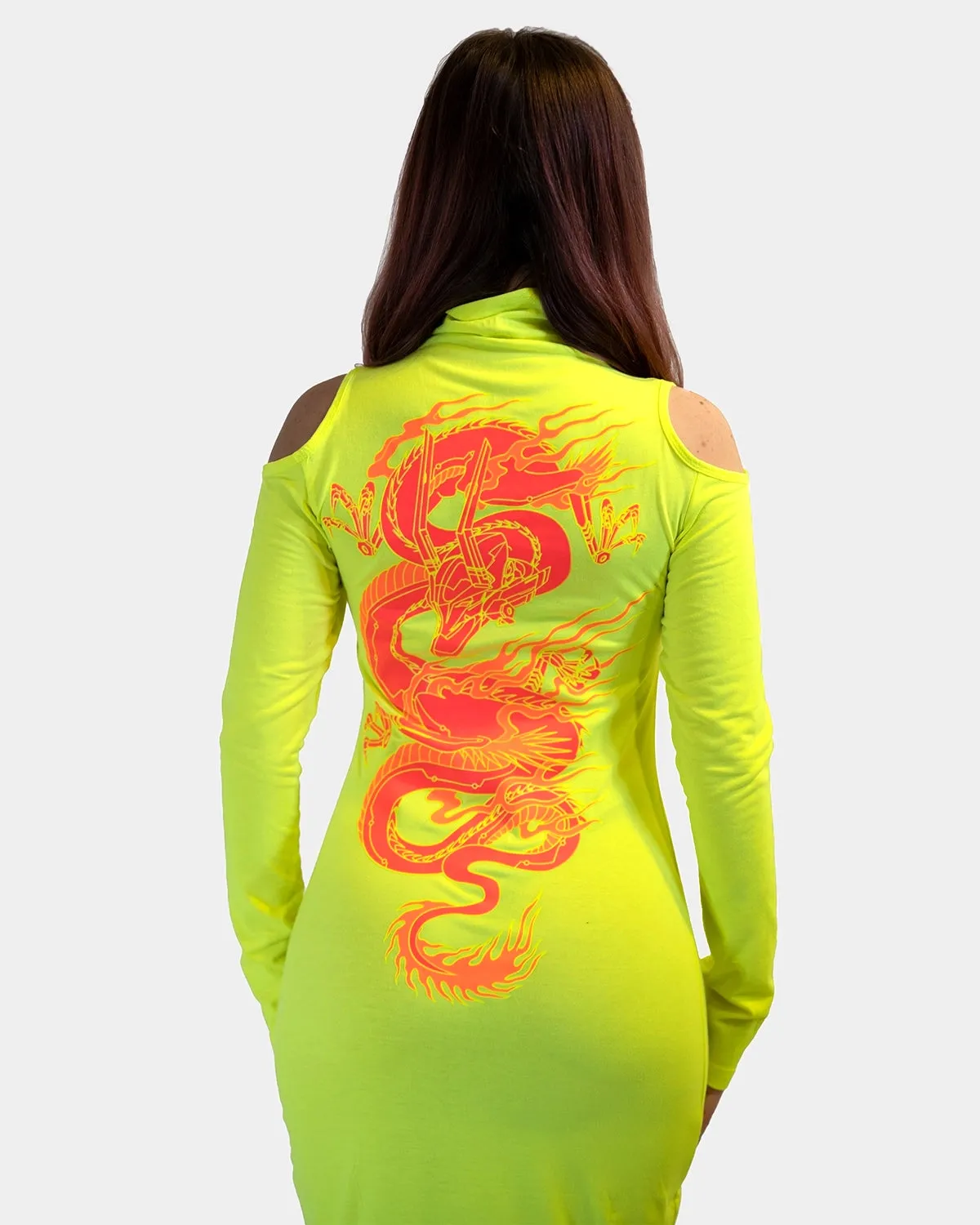 DRAGONITE LONG SLEEVE DRESS FLUO / YELLOW