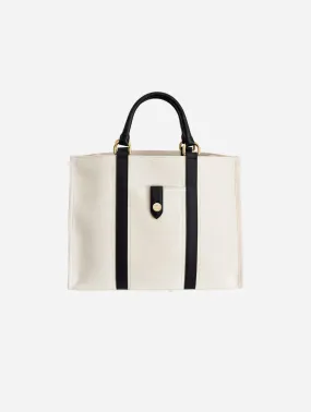 Dune Organic Canvas Tote Bag | Black & White