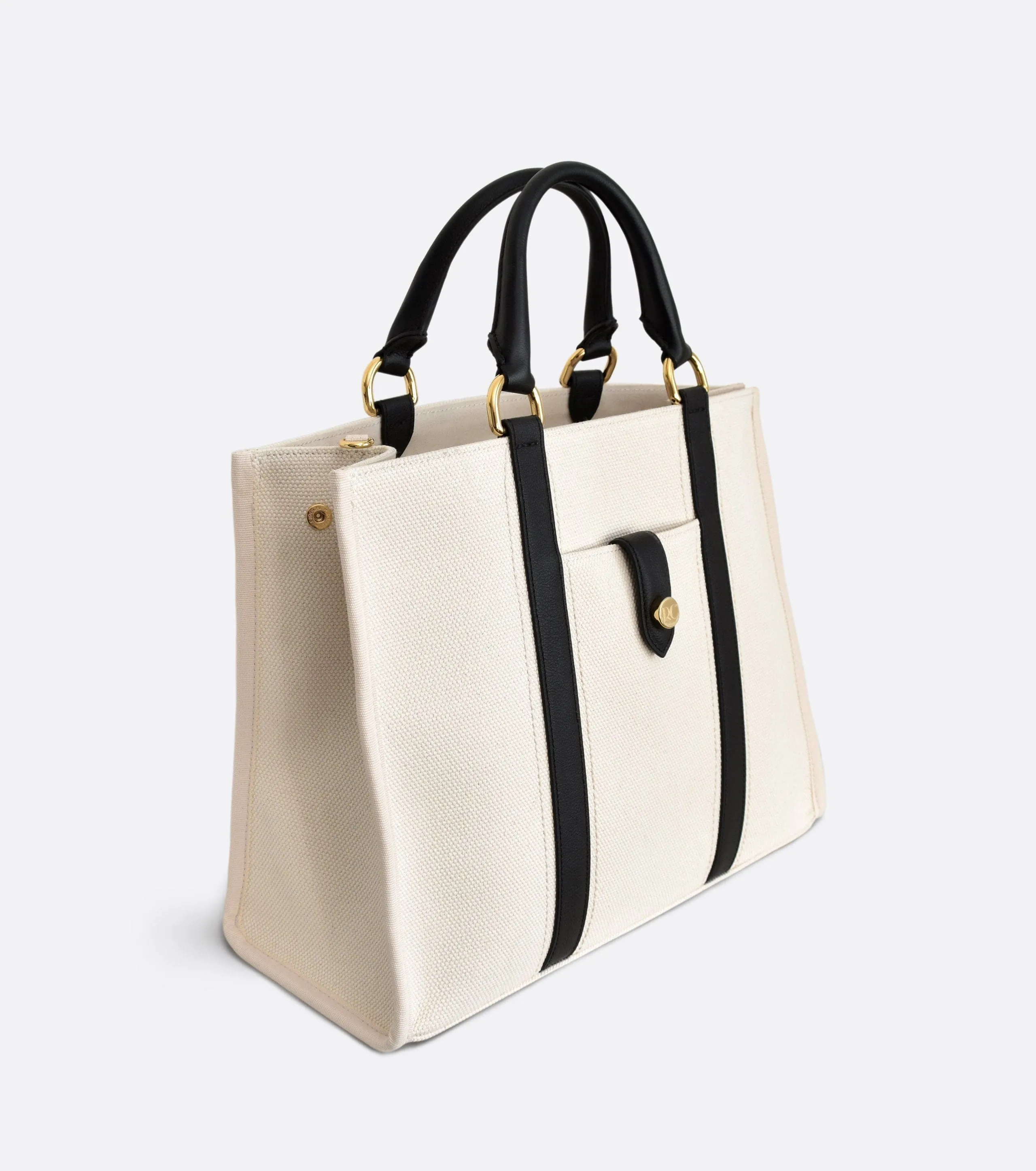 Dune Organic Canvas Tote Bag | Black & White