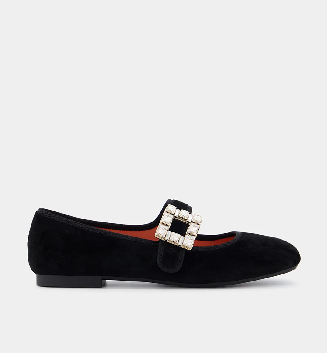 Electric Buckle Shoe l Black Suede