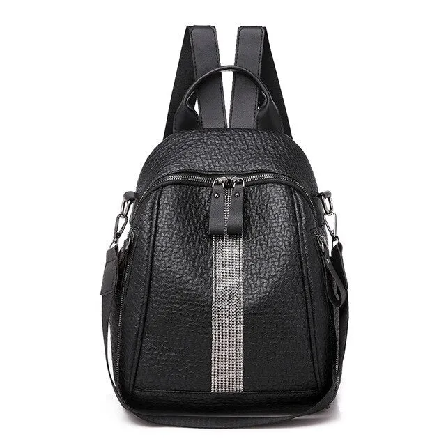 Elephant Pattern Designer PU Leather Travel Backpack