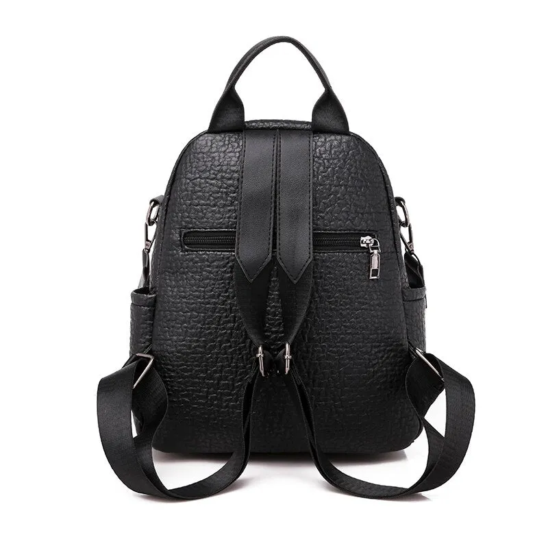 Elephant Pattern Designer PU Leather Travel Backpack