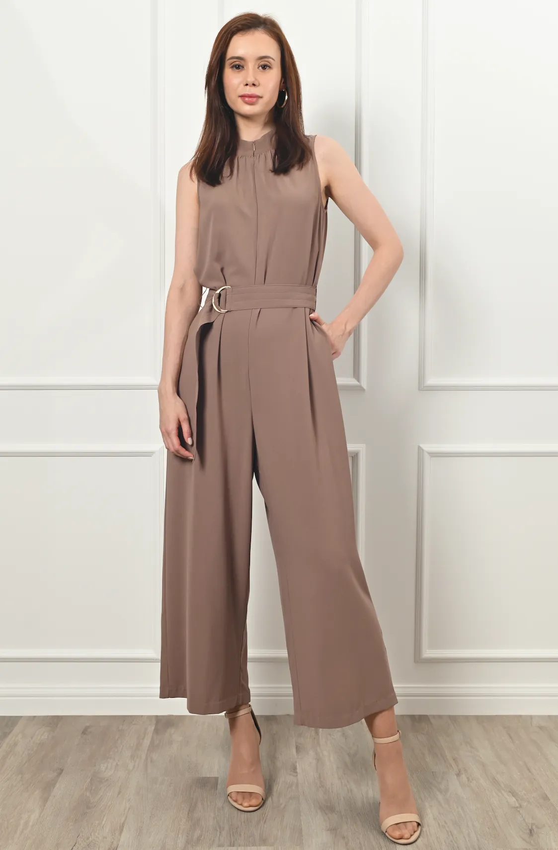 Ella High-Neck Belted Jumpsuit