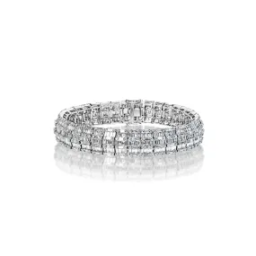 Elodie 17 Carats Combine Mix Shape Diamond Tennis Bracelet in 14k White Gold