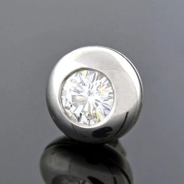 Estate Platinum Round Brilliant Diamond Stud Earrings 1.50ctw