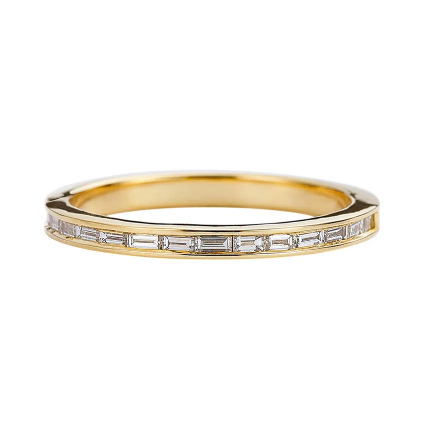 Eternity Wedding Ring with Baguette Diamonds - Art Deco Style Wedding Band