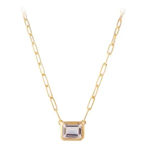 Fairley Crystal Cocktail Link Necklace - Gold