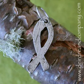 Faith Journey Marker Ichthus in Pewter